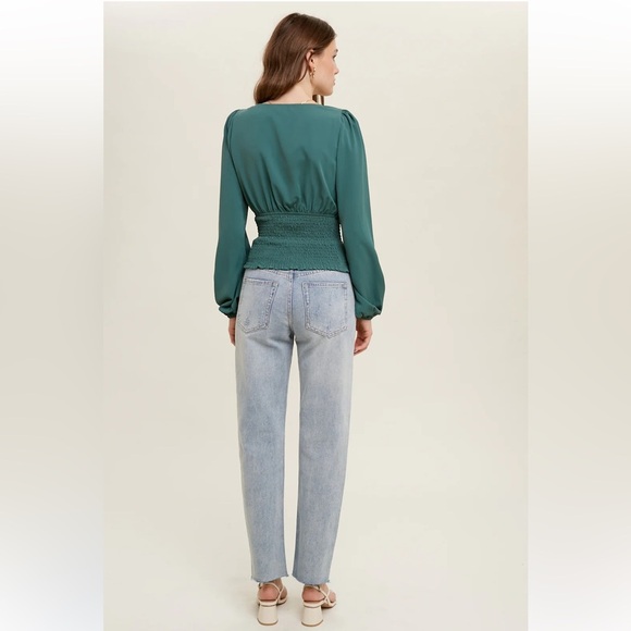 Wishlist Apparel Smocked Chiffon Women's Top-Size Medium-Balloon‎ Sleeves - Picture 3 of 16